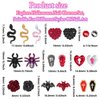 120 Pcs 3D Halloween Nail Art Charms, Multi Shapes Colors 3D Spider Snake Skull Hand Ghost Bat Acrylic Nail Charms Flatback Half Round Nail Rhinestones Gems and Charms for Halloween DIY Nails Art