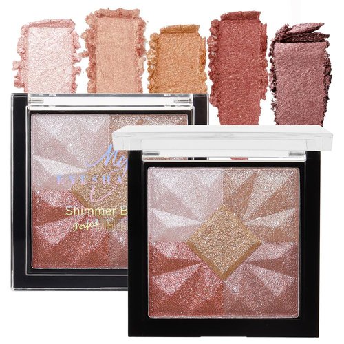AMY'S DIARY Shimmer glitter Eye Shadow Palette Makeup,Long Lasting Waterproof Cruelty-Free, 5 Blendable Shades in Smooth Shimmer Finishes Glitter Highlight Eyeshadow Palette for Girls