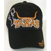 Texas Longhorn & State Flag Adjustable Baseball Cap (Black)