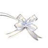 EORTA 100 Pieces Gift Pull Bows Present/Flower/Basket Wrapping Decoration Glittering Bowknot with Ribbons Strings for Crafts Christmas Valentine's Day Festival Wedding Birthday Party, White