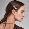 Isslly 2PCS Silver Rhinestones Hair Clips, Bridal Crystal Hair Pins, Gorgeous Rhinestone Hairpins Alloy Leaf Shape Barrettes for Women, Girls for Wedding, Parties (1 Pairs)