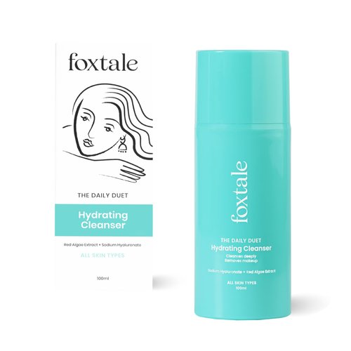Foxtale Hydrating Face Wash with Hyaluronic Acid, Vitamin B5 for Women, Men | Pore Cleansing | Dirt Control | Makeup Remover | Cleanser For All Skin Types - 100 ml