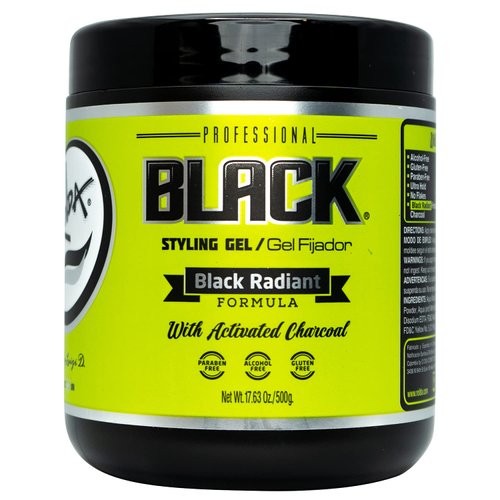 Rolda Black Styling Hair Gel - Medium To Strong Hold With Medium Shine For a Wet Slicked Back Look With All Day Hold - Activated Black Charcoal Covers Grey Hair Instantly 17.6oz