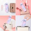 TIME LOVER Compact Travel Sun & Rain Umbrella Windproof Portable Mini Folding Umbrella for Girls Women (gradient purple)