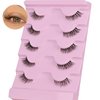 Half Lashes Fluffy 3/4 False Eyelashes Natural Look Wispy Clear Band False Cat Eye Lashes that Look Like Extensions Soft Handmade Reusable Half Eyelashes(5 Pairs Pack)