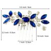PRETTYLIFE Crystal Bride Wedding Hair Comb Silver Vine Bridal Hair Accessories Party Prom Hair Piece for Women and Girls (Royal Blue)