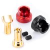 RCHUBAM Heatsink Bullet Plug Grips 2PCS Banana Plug Connectors with Brass Heatsink Grips - 4mm/5mm Aluminum RC Battery Bullet Plug for RC Model Crawler Cars Upgrade Parts (5.0mm)