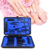 Manicure Set, ESARORA 18 In 1 Stainless Steel Professional Pedicure Kit Nail Scissors Grooming Kit with Black Leather Travel Case