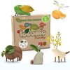 Nature Wooden Toys Locomo Family II Animal Figures Waldorf Open-Ended Educational Outdoor Play for Childs Learning & Creativity, Sensory for Kids 3 4 5 6 7+ Year Old, Montessori Toy Gifts (Set of 5)
