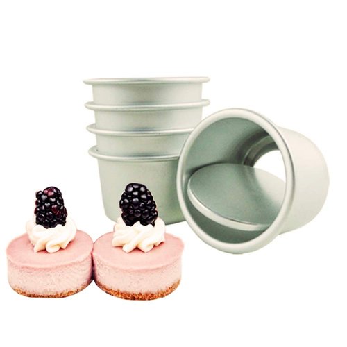 Flunyina Perfect Performance Aluminium Mini Round Chiffon Cake Pan, Set of 5