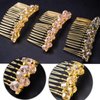 Nudurom Sparkling Crystal Pearl Braided Hair Comb Clips 6 Pack,Decorative Hair Combs For Women Accessories,French Metal Hair Comb Teeth,Peinetas Para Cabello De Mujer,Hair Side Combs For Mother Bride