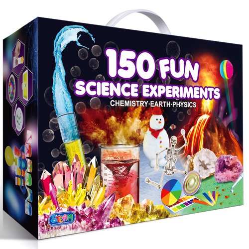 UNGLINGA 150 Experiments Science Kits for Kids Boys Girls, Scientific Toys Gifts Ideas Birthday Christmas, S.T.E.M Project Chemistry Break Geodes, Volcano, Physics Educational Activities