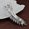 OBONNIE Silver Tone Sparkling Clear CZ Flower Leaf Bowknot Hair Barrette Clip for Bridal Women (Leaf)