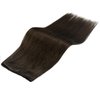 Full Shine Genius Weft Human Hair Extensions For Natural Look 18 Inch 80G Hand Tied Hair Extensions Sew In Remy Straight Hair Weft Extensions Color Dark Brown Hair Extensions For Women