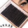 Geeneiya 200D Fluffy Lash Clusters Kit Thick Lash Extension Kit 10-20mm Wispy Cluster Eyelash Extensions Individual Eyelashes Kit with Waterproof Lash Bond and Seal DIY Lashes Applicator for Beginners