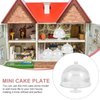 Zerodeko 10PCS Dollhouse Mini Cake Plate with Lid, Plastic Cupcake Stand Dome Cover, Clear Small Cake Display Stand for Dollhouse Kitchen Party Supplies Accessories 1 12 Scale