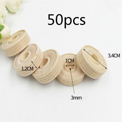 Wooden Craft Wheels Rc Cars Tiny Cars 50pcs Treaded Wooden Wheel Axle Hole Natural Wooden Crafts Accessories for Arts Crafts DIY Home Decor Wood Working Pegboards Rc Car