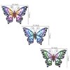 dreamskip 3 Pack Metal Butterfly Wall Art Outdoor Decor, Butterflies Spring Wall Sculpture Hanging Metal Wall Decorations for Garden, Patio, Fence, Yard, Living Room, Bedroom