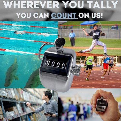 Tally Counter, Professional Grade Stainless Steel H-102 Clicker Counter - Japanese Made 4-Digit Handheld Counter Clicker, Lap Counter, Pitch Counter Clicker, Multi-Use People Counter - BuyJumpRopes