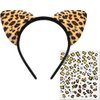 LIONSOUL Cheetah Ears Headband for Women Leopard Cheetah Print Birthday Party Decorations Supplies