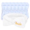 Jaciya Bachelorette Party Favors Spa Makeup Headband 8 Packs Bride Bridesmaid Headband Bridal Shower Gifts Wedding Hair Accessories(White,Blue)
