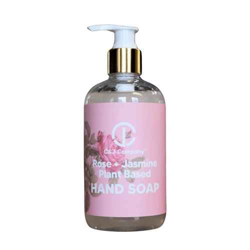 C&J Company All Natural Hand Soap, Rose & Jasmine, Plant-Based Moisturizing Hand Wash, Alcohol-Free, Cruelty-Free, 12oz