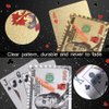 Joyoldelf Playing Cards, 2 Decks of 24k Playing Cards with Dollar Pattern, Waterproof Playing Cards & Flexible Poker with Box - Classic Magic Tricks Tool for Party and Game, 1 Gold + 1 Silver