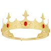 Generic King Crowns Metal Hair Band for Men Gold Crowns and Tiara for Theme Birthday Party Costume Accessories (Gold), Golden Ruby
