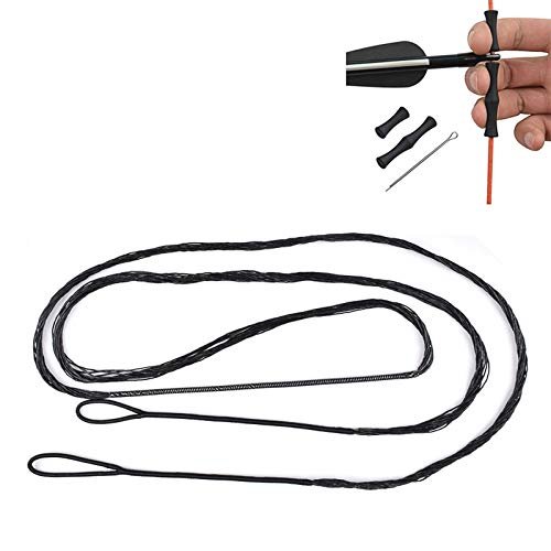 EOUS amo 60 Bow String for Recurve Bow Strings Replacement,12 Strands b50 Dacron Bowstring and Rubber Finger Savers Set