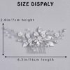 Jeairts Leaf Bride Wedding Hair Comb Rhinestone Pearl Bridal Hair Pieces Flower Headpiece Crystal Hair Accessories for Women and Girls (1-Silver)