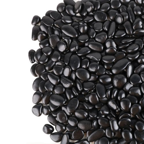 Black Pebbles for Plants 1.8lb Bulk Bag Aquarium Gravel 0.8"- 1.2" Decorative Polished Fish Tank Stone