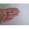 Generic 2 small silver metal crystal alligator hair pin clip barrettes fine thin hair