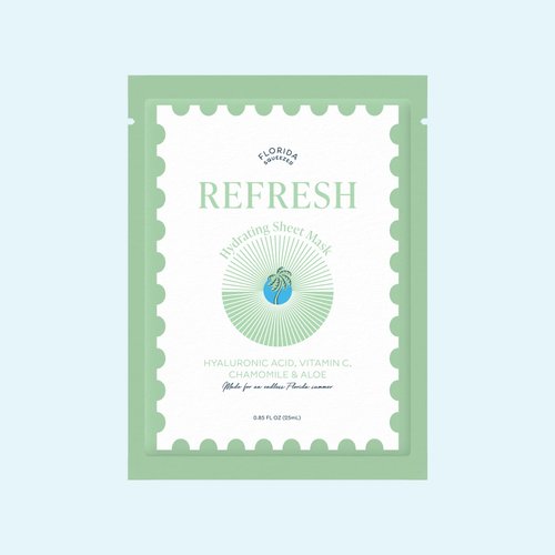 Florida Squeezed Refresh Hydrating Sheet Mask | With Hyaluronic Acid, Vitamin C, Chamomile and Aloe | 0.85 fl oz