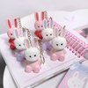 Bekoeen 3Psc Rabbit Key chain Jelly Lip Glaze,Moisturising Crystal Keychain 2 in 1Lip Glow Gel,Sparkling Lipgloss Liquid Lipstick Set, Hydrating Sweet Lip Gloss Set