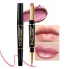 Light Pink Lip Liner and Lipstick Combination DNM Matte Women's Lipstick, Lip Liner, Lip Gloss, Long-Lasting Waterproof, Cruelty-free 24 Hour Lipstick and Lip Liners Combo Lipliners Pencil Set 16#