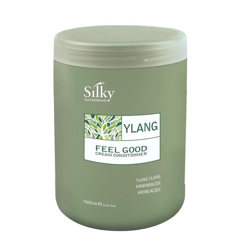 Silky Technobasic Ylang Rinse Out Cream Conditioner - Deep Conditioner for Dry Damaged Hair Infused with Essential Oil for Moisture and Health - Sulphate and Paraben Free Conditioner 1000ml