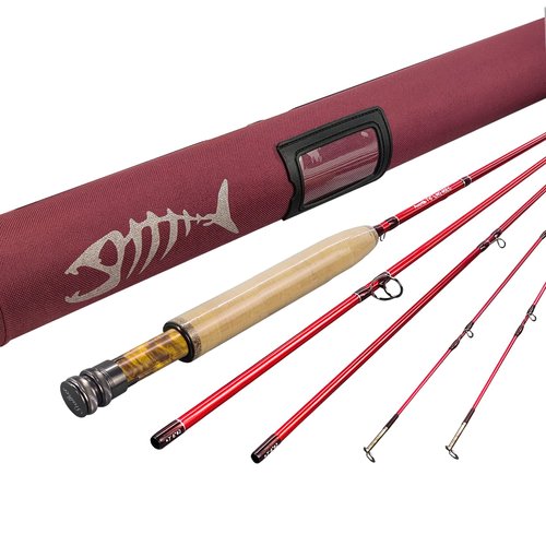 Aventik Stalker Fly Fishing Rod 4 Sections, 2/3 / 4WT, Medium-Fast Action IM12 Graphite Carbon Fiber Rod Blank 7/8FT Ultra Light Fly Rod with Extra Tip (7'6'' LW2)