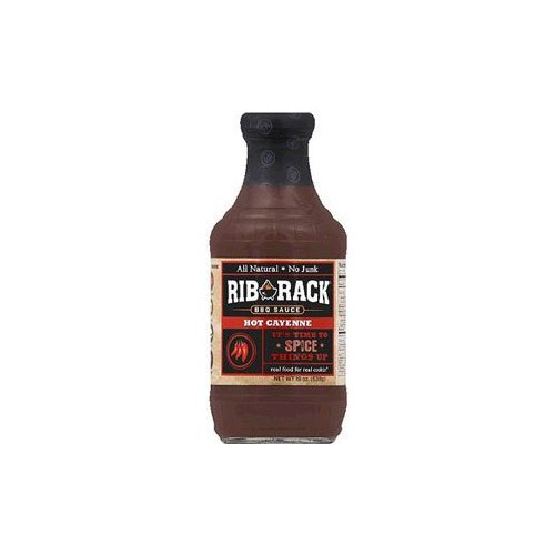 Rib Rack Hot Cayenne BBQ Sauce, 19 Ounce (Pack of 6)