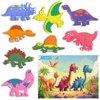 Dinosaur Fridge Magnets for Toddlers,8PCS Full Back Magnetic Educational Refrigerator Magnets for Kids,Cute Rubber Magnets for Babies & Learning Toys