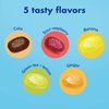 Three Lollies Queasy Drops, Assorted for Queasiness Relief, Green Tea with Lemon, Ginger, Banana, Sour Raspberry, Cola, 21 Count