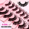 7 Pairs Manga Lashes Wet Look 20mm Flu-ffy D Curl Lashes Cat-Eye Lashes Volume Spiky Lashes Wispy Fairy Lashes Faux Mink False Eyelashes Japanese Korean Lashes(SJ01)