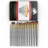 MyArtscape Paint Brush - Set of 15 Art Brushes for Watercolor, Acrylic & Oil Painting - Short Handles