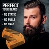 Viking Revolution Wooden Beard Comb & Case, Dual Action Fine & Coarse Teeth, Perfect for use with Balms and Oils, Top Pocket Comb for Beards & Mustaches (2 Pack)