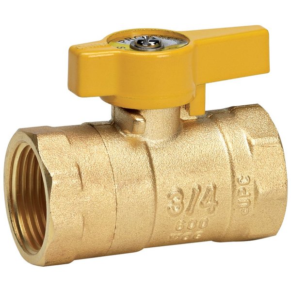 Homewerks Worldwide VGV2LHB4CB Gas Ball Valve Female Thread, 0.75-Inch, Brass Finish ( Letters on Valve May Vary )