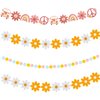 Groovy Party Decorations,4PCS Daisy Party Decorations,Hippie Boho Garland and Felt Ball Garland,Spring Daisy Party Supplies for Wall Window Home Room Decorations