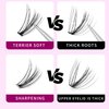 Dedila 8/10/12/14/16/17/18/20mm 60pcs 20 Root Grafting Individual False Eyelashes Mink Natural Long Eye Lashes Cluster Extension Makeup Beauty Fake Eyelash (16MM)