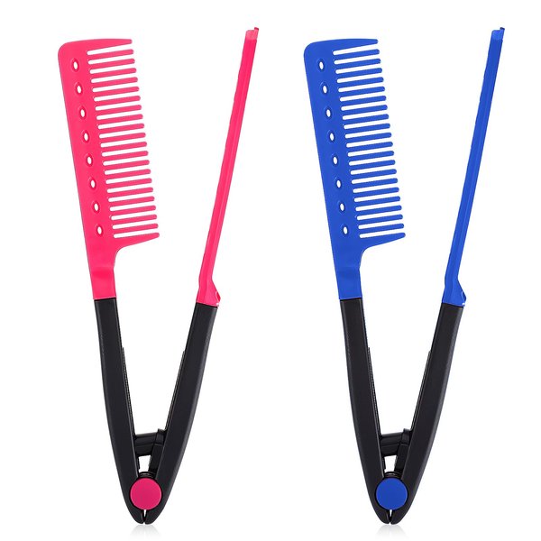 4pcs Hair Straightener Comb Set Styling Comb Flat Iron Comb For Beautiful Tresses,Straightener Comb with Firm Grip,For Ideal for Knotty Hair and Styling