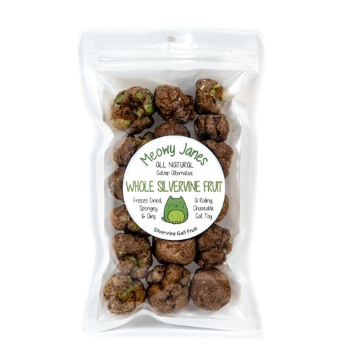 Meowy Janes Whole Silvervine Fruit - Freeze Dried Spongey Texture - Actinidia Polygama - Cat Toy - Cat Treat
