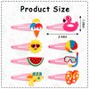Threetols 16PCS Summer Hair Clips for Women, Cute Hair Barrettes Pins Women Cartoon Pink Tropic Flamingo Watermelon Ice Cream Hair Pins Summer Cartoon Snap Hair Clips for Teens