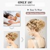 BOGOLDIE 5 Pcs Messy Hair Bun Women Hairpiece Messy Curly Hair Bun Tousled Updo Elastic Rubber Band Extends Ponytail For Women Girls (m27/613)
